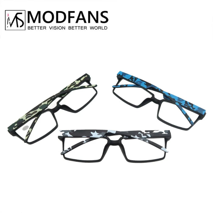 Oversized Reading Glasses Men Squared Frame Readers Vision Presbyopic High Quality Eyeglasses With Camouflage Leg +1+1.5+2+2.5+3