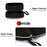 VIVIBEE Estuche de cuero sintético negro para gafas de sol para hombre, con cremallera, impermeable, para almacenamiento de gafas de sol, estuche genuino para gafas.