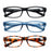 MODFANS Reading Glasses - 3 pack Square Readers for Men & Women Unbreakable Spectacle with Spring Hinge Diopter  +0.5 to +5.0