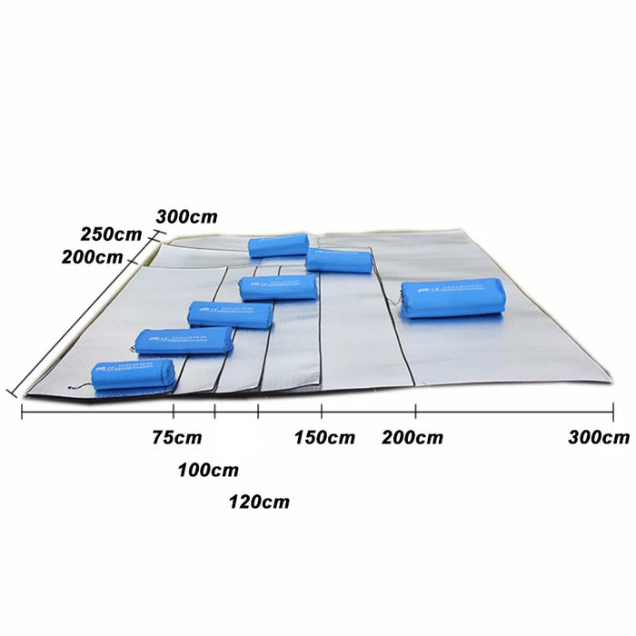 Tapis d'humidité en papier d'aluminium Tapis de sol de camping en plein air Imperméable Tapis de pique-nique portable Tapis de couchage léger pour la randonnée