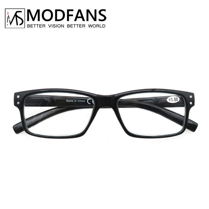 Reading Glasses Men Women Rectangle Frame Clear Lens Black Eyeglasses Presbyopic Ultralight Diopter Male Sight 1.0 1.25 1.75 2.0