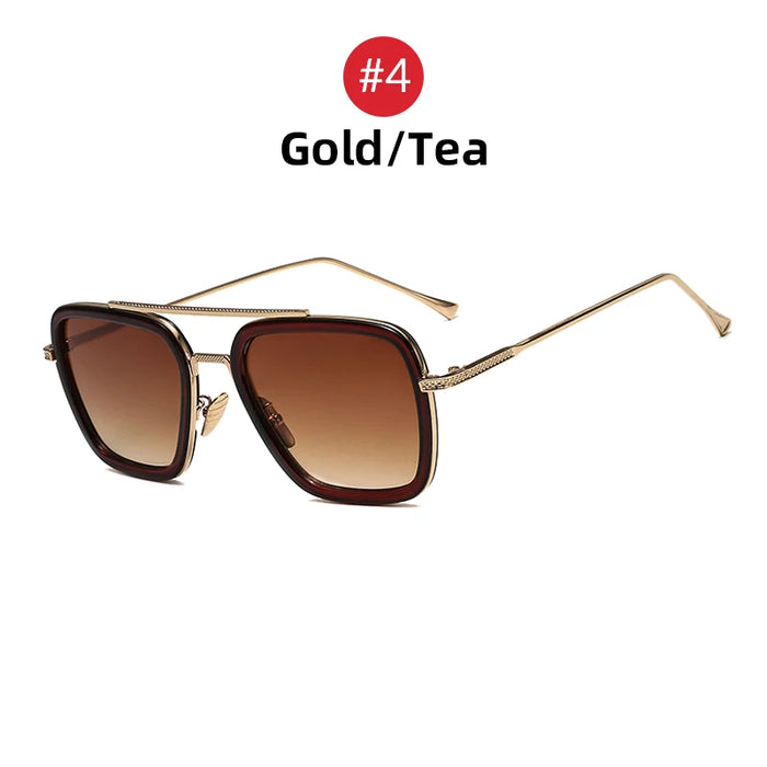 VIVIBEE Retro Square Men Edith Sunglasses Vintage Silver Metal Frame Blue Lens Glasses Fashion Women Steampunk Eyewear