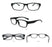 Reading Glasses Men Women Rectangle Durable Frame Readers Flexible Spring Hinge Clear View Magnification Strength +1.0 to +5.0