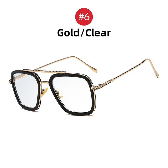 VIVIBEE Retro Square Men Edith Sunglasses Vintage Silver Metal Frame Blue Lens Glasses Fashion Women Steampunk Eyewear