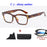Men'S Anti-Blue Light Office Computer High Quality Black Shiny Frame Rivets Studded Glasses With Gold Pattern On The Temples.