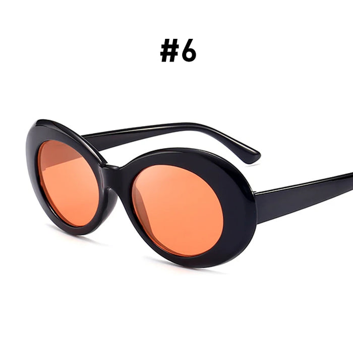 VIVIBEE Fashion Small Yellow Frame Vintage Style Oval Clout Hip Hop Glasses UV400 Women Sunglasses