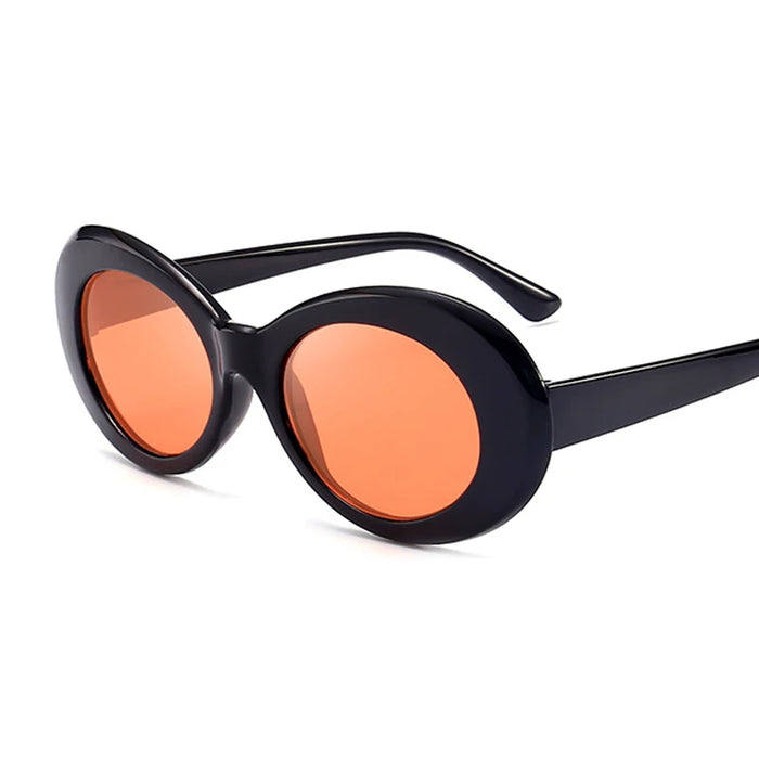 VIVIBEE Fashion Small Yellow Frame Vintage Style Oval Clout Hip Hop Glasses UV400 Women Sunglasses