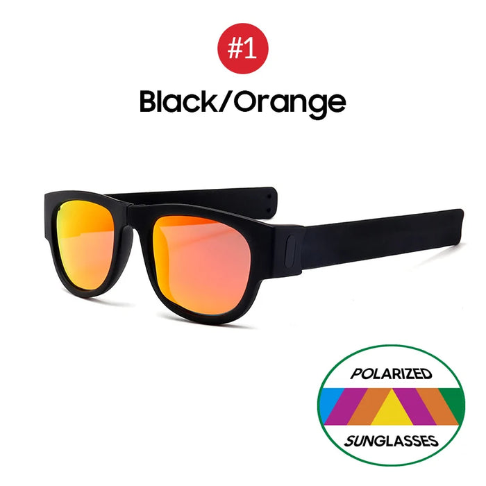 VIVIBEE Novelty Mirror Men Polarized Folding Sunglasses New Arrival Slap Sport Foldable Wristband Shades 2026 Trend Product