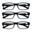 MODFANS Reading Glasses - 3 pack Square Readers for Men & Women Unbreakable Spectacle with Spring Hinge Diopter  +0.5 to +5.0