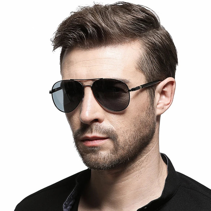 VIVIBEE Photochromic Sunglasses Mens Aviation Polarized UV400 Day and Night Vision Driving Sun Glasses Women Titanium Goggles