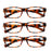 MODFANS Reading Glasses - 3 pack Square Readers for Men & Women Unbreakable Spectacle with Spring Hinge Diopter  +0.5 to +5.0