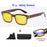 Men'S Anti-Blue Light Office Computer High Quality Black Shiny Frame Rivets Studded Glasses With Gold Pattern On The Temples.