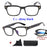 Men'S Anti-Blue Light Office Computer High Quality Black Shiny Frame Rivets Studded Glasses With Gold Pattern On The Temples.