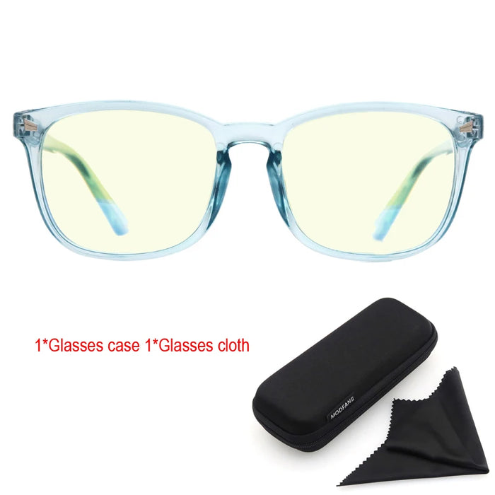 Gafas de lectura con bloqueo de luz azul para mujer, elegantes, cuadradas, para hombre, con protección UV, lupas antirreflejo, 0 grados