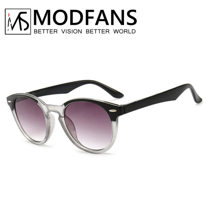 Tinted Reading Glasses Round Vintage New Grade Grey Lens Anti UV Presbyopia 1.0 1.5 2.0 2.5 3.0 3.5 4.0 Diopter With Elastic Leg