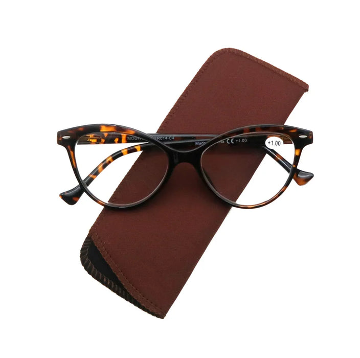 Lunettes de lecture pour femmes petits visages, œil de chat, vintage, mode, monture œil-de-chat rétro, verres clairs, ultra-légères, dioptrie +1.25 +2.0