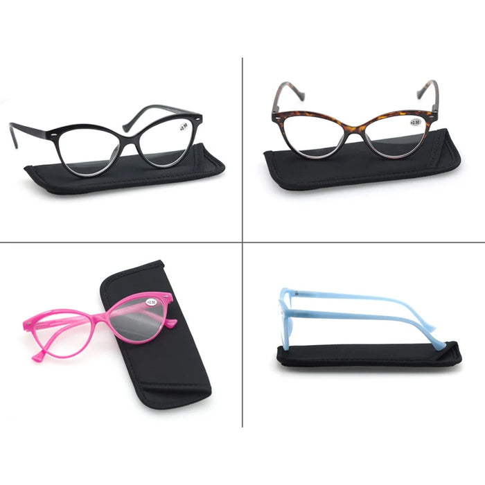 Lunettes de lecture pour femmes petits visages, œil de chat, vintage, mode, monture œil-de-chat rétro, verres clairs, ultra-légères, dioptrie +1.25 +2.0