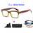 Men'S Anti-Blue Light Office Computer High Quality Black Shiny Frame Rivets Studded Glasses With Gold Pattern On The Temples.