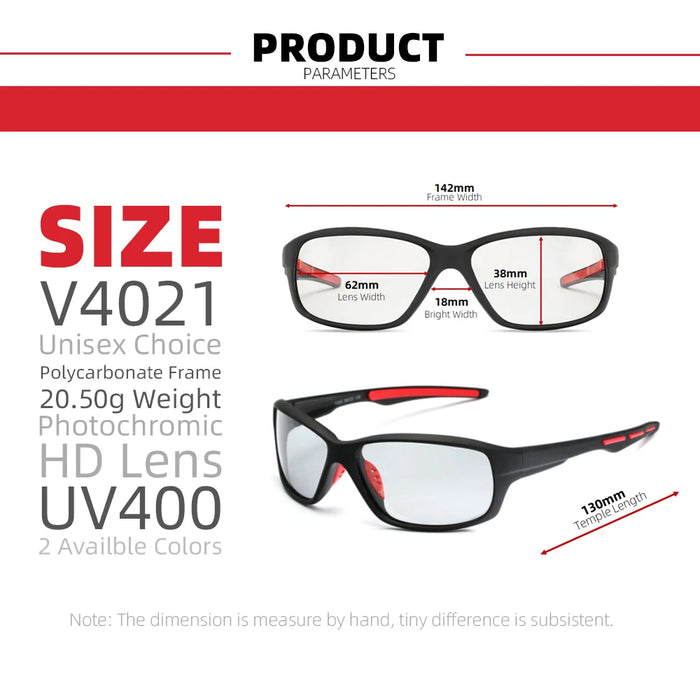 VIVIBEE Lunettes de soleil photochromiques polarisées pour hommes Golf Femmes Cyclisme UV400 Couleur changeante Noir Lunettes de soleil Lunettes de sport de plein air