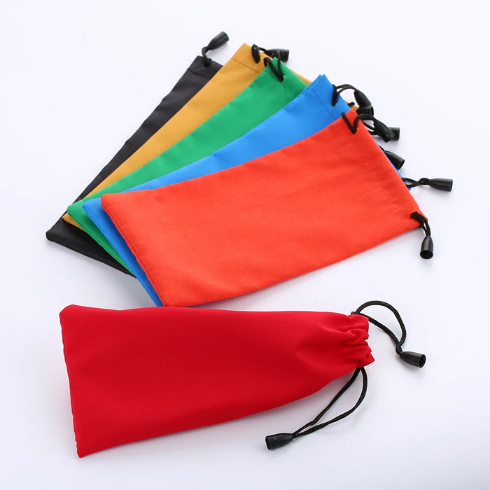 5PCS Soft Waterproof Glasses Bag Drawstring Dustproof Sunglasses Case Pocket Spectacles Cloth Pouch Eyewear Accessories