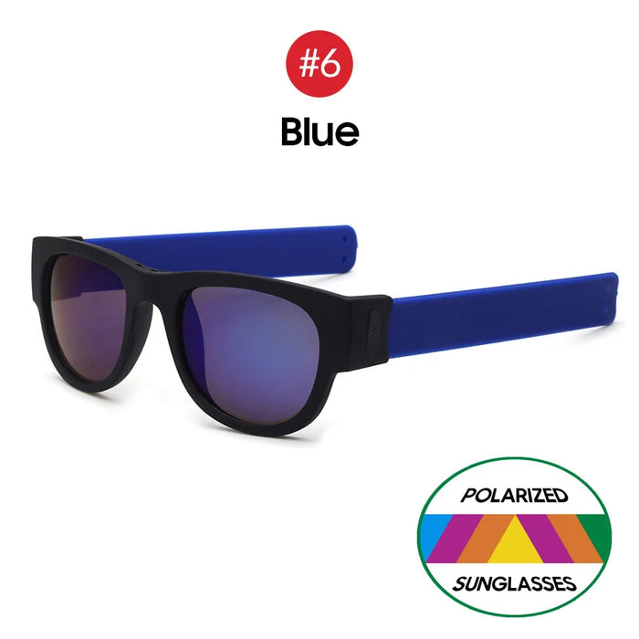 VIVIBEE Novelty Mirror Men Polarized Folding Sunglasses New Arrival Slap Sport Foldable Wristband Shades 2026 Trend Product