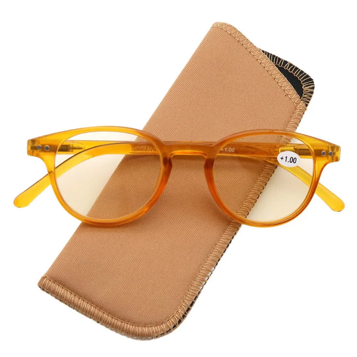 Gafas de Lectura con Filtro de Luz Azul para Mujer y Hombre, Redondas, Vintage, para Ordenador, Presbicia, Aumento de +1.0 a +4.0