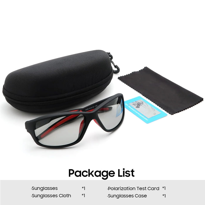 VIVIBEE Lunettes de soleil photochromiques polarisées pour hommes Golf Femmes Cyclisme UV400 Couleur changeante Noir Lunettes de soleil Lunettes de sport de plein air