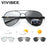 VIVIBEE Photochromic Sunglasses Mens Aviation Polarized UV400 Day and Night Vision Driving Sun Glasses Women Titanium Goggles