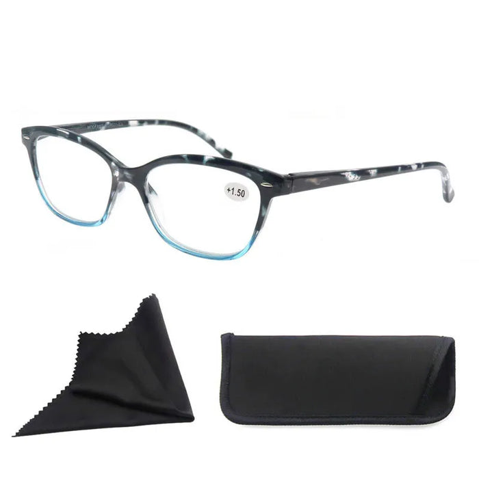 MODFANS Gafas de lectura para mujer, rostro pequeño, marco clásico, gafas elegantes con bisagra de resorte, gafas de presbicia