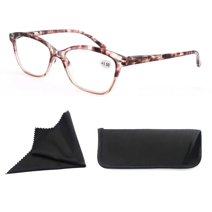 MODFANS Gafas de lectura para mujer, rostro pequeño, marco clásico, gafas elegantes con bisagra de resorte, gafas de presbicia