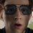 VIVIBEE Retro Square Men Edith Sunglasses Vintage Silver Metal Frame Blue Lens Glasses Fashion Women Steampunk Eyewear