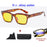 Men'S Anti-Blue Light Office Computer High Quality Black Shiny Frame Rivets Studded Glasses With Gold Pattern On The Temples.
