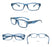 Reading Glasses Men Women Rectangle Durable Frame Readers Flexible Spring Hinge Clear View Magnification Strength +1.0 to +5.0