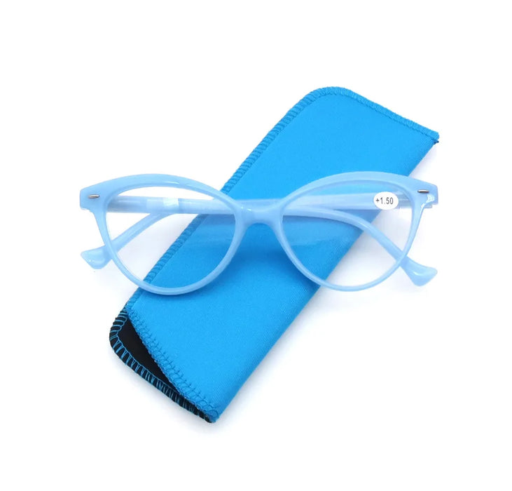 Lunettes de lecture pour femmes petits visages, œil de chat, vintage, mode, monture œil-de-chat rétro, verres clairs, ultra-légères, dioptrie +1.25 +2.0