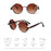 VIVIBEE Vintage Steampunk Red Sunglasses Men Round Punk Alloy Metal Retro Sun Glasses Women 2026 Goggles Gothic Style Shades
