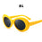 VIVIBEE Fashion Small Yellow Frame Vintage Style Oval Clout Hip Hop Glasses UV400 Women Sunglasses