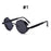 VIVIBEE Vintage Steampunk Red Sunglasses Men Round Punk Alloy Metal Retro Sun Glasses Women 2026 Goggles Gothic Style Shades