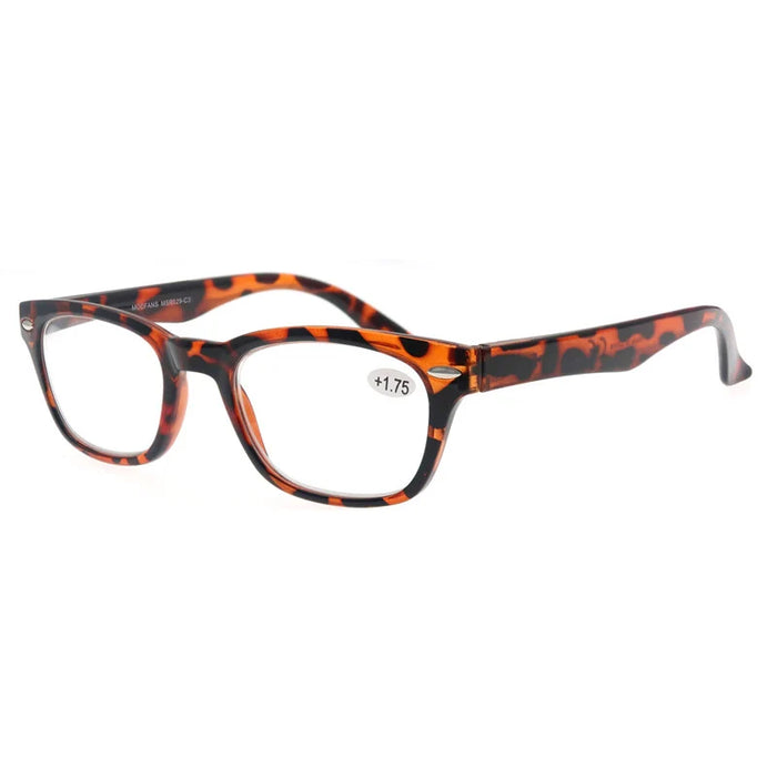 Gafas de Lectura para Hombre Lentes de Sol con Bisagra de Resorte Cómoda Marco Cuadrado Gafas de Lectura para Mujer Carey Negro +1.0+1.5+2.0+2.5+3.0+1.75