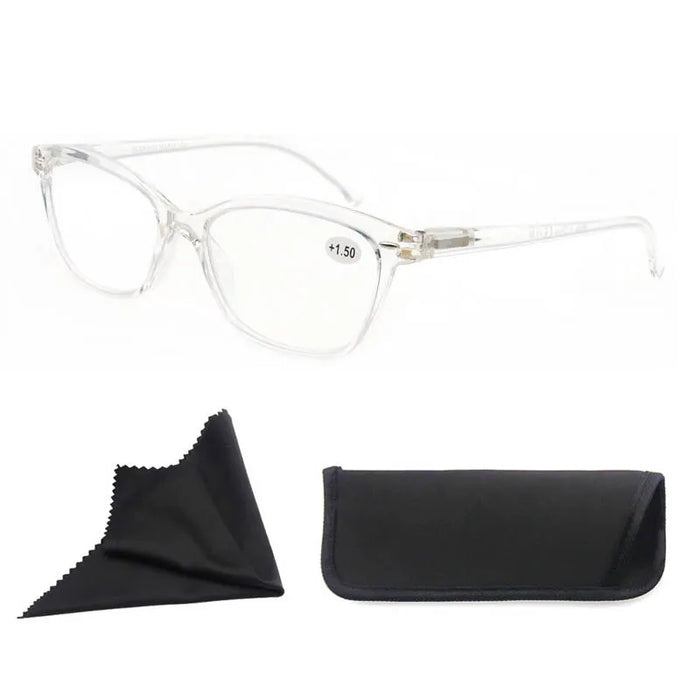 MODFANS Gafas de lectura para mujer, rostro pequeño, marco clásico, gafas elegantes con bisagra de resorte, gafas de presbicia