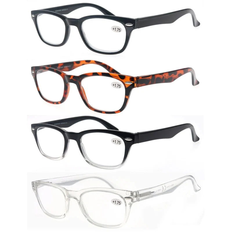 Gafas de Lectura para Hombre Lentes de Sol con Bisagra de Resorte Cómoda Marco Cuadrado Gafas de Lectura para Mujer Carey Negro +1.0+1.5+2.0+2.5+3.0+1.75