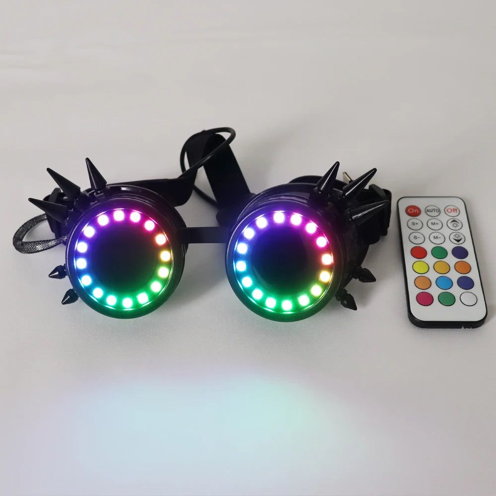 Gafas LED Pixel Pro con lentes caleidoscópicas, más de 350 modos, luces intensas, EDM, DJ, fiesta, disfraz, gafas de sol, Halloween
