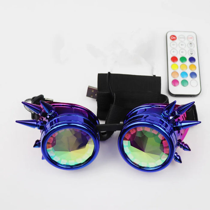 Gafas LED Pixel Pro con lentes caleidoscópicas, más de 350 modos, luces intensas, EDM, DJ, fiesta, disfraz, gafas de sol, Halloween