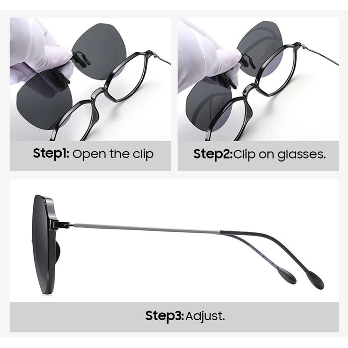 VIVIBEE Big Size Flip Up Clip on Sunglasses Polarized Gradient Grey Lens Oversized Driving UV400  Fishing Accessory