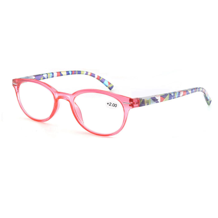 Reading Glasses Women Oval Colorful Frame Readers Hyperopia Presbyopia Vision Care Eyewear with Flexible Spring Hinge