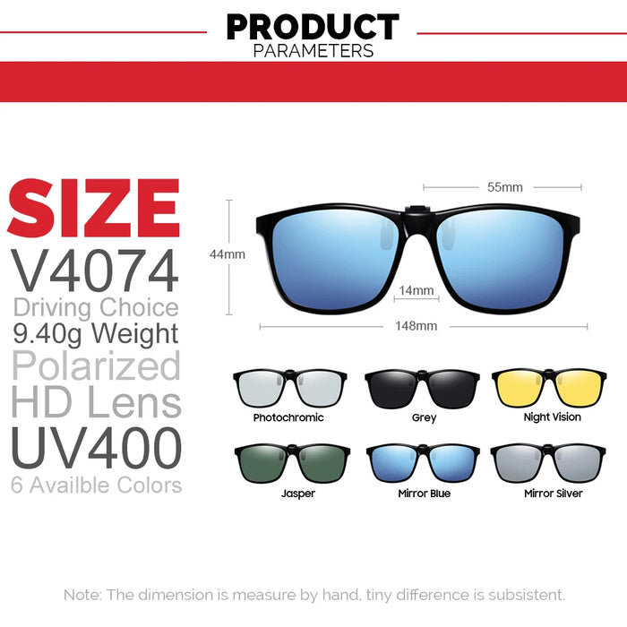 VIVIBEE 2026 Polarized Pilot Flip Up Clip on Sunglasses Men Photochromic Polarised Women Sun Glasses Color Change Night Driving
