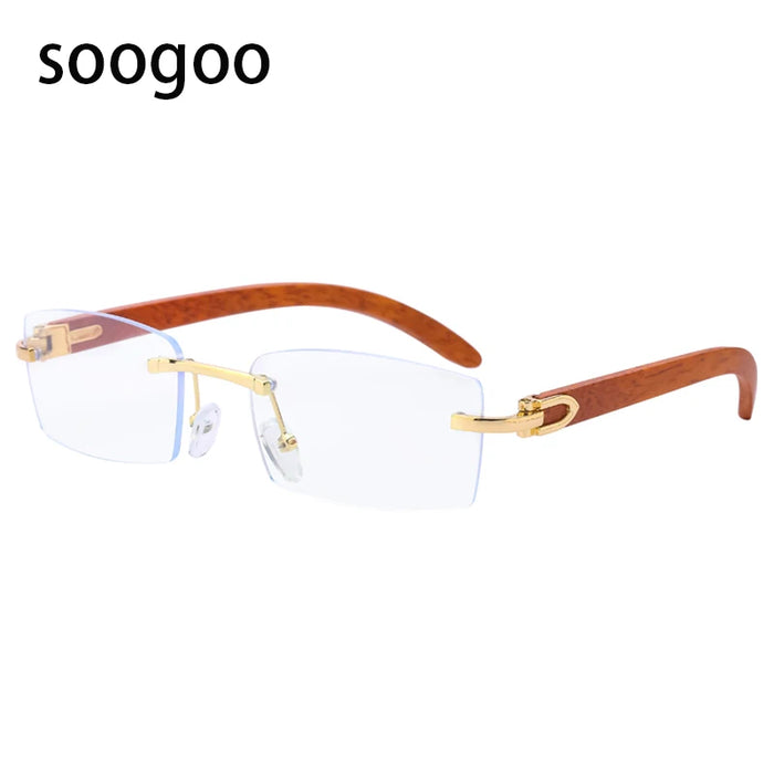 Punk Rimless Rectangle Sunglasses Men 2026 Fashion Vintage Trendy Small Square Sun Glasses for Male Frameless Eyewear UV400