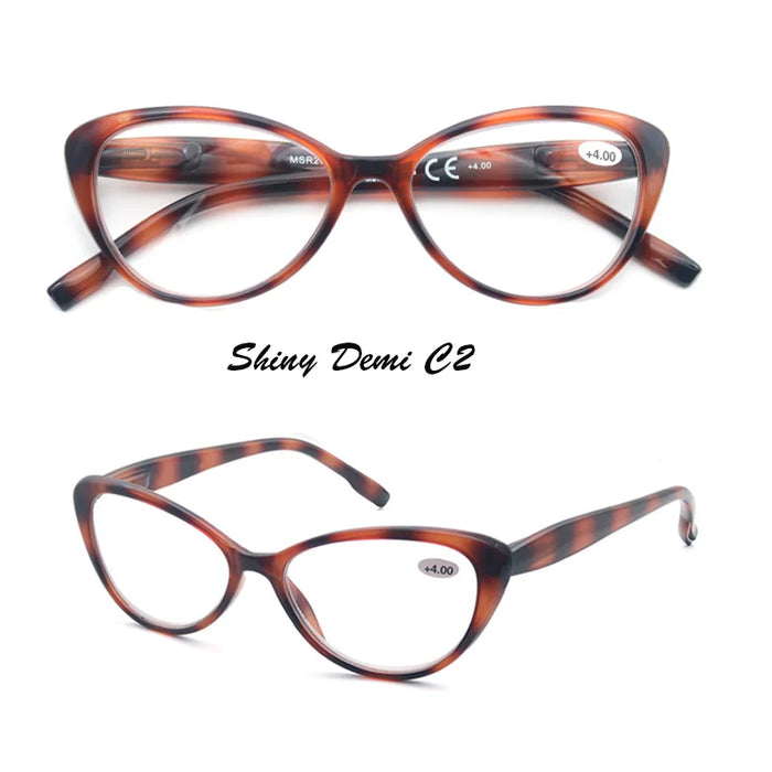 Gafas de lectura para mujer, diseño ojo de gato, ligeras, irrompibles, presbicia, con bisagra de resorte