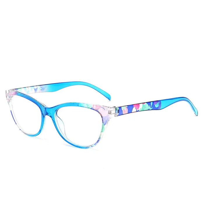 New Reading Glasses Women Flower Leg Cat Eye Frame Presbyopic Glasses PC Red  Fast Sight Eyewear Fast Shipping