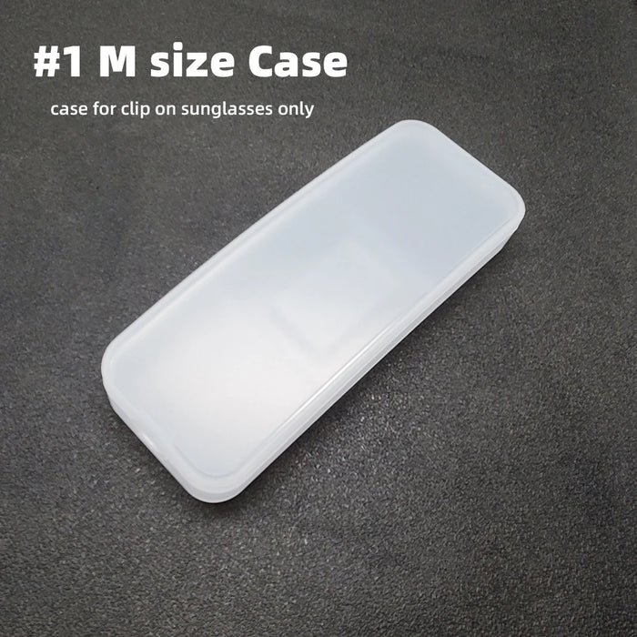 VIVIBEE Clip on Sunglasses Plastic Box Case M L White Transparent