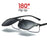 VIVIBEE Flip Up Clip on Sun Glasses for Men Driving Sunglasses Light Fishing Female Anti-UVA UVB Polarized Night Vision Lens
